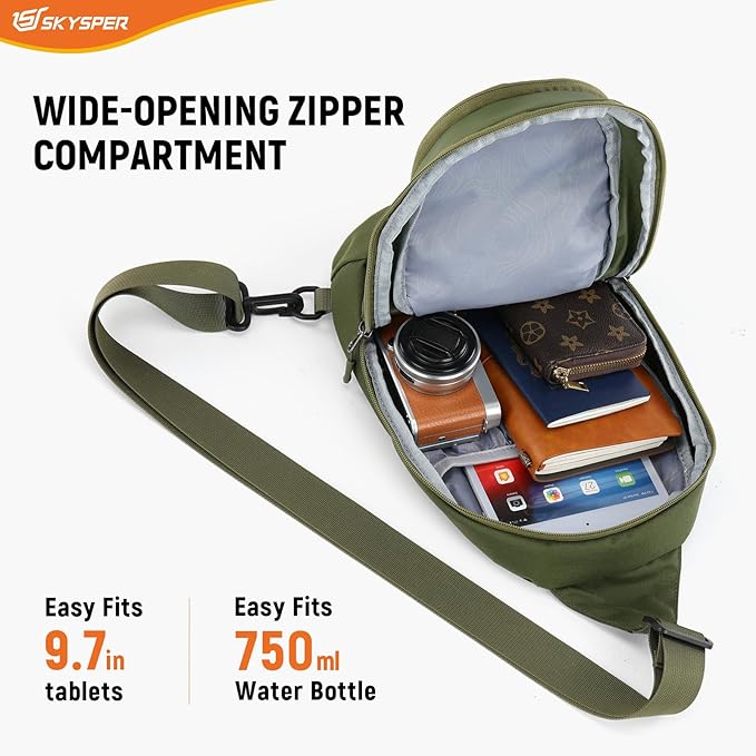 SKYSPER Sling Bag RFID Crossbody Sling Backpack Travel Cross Body Bag Shoulder Sling Daypack