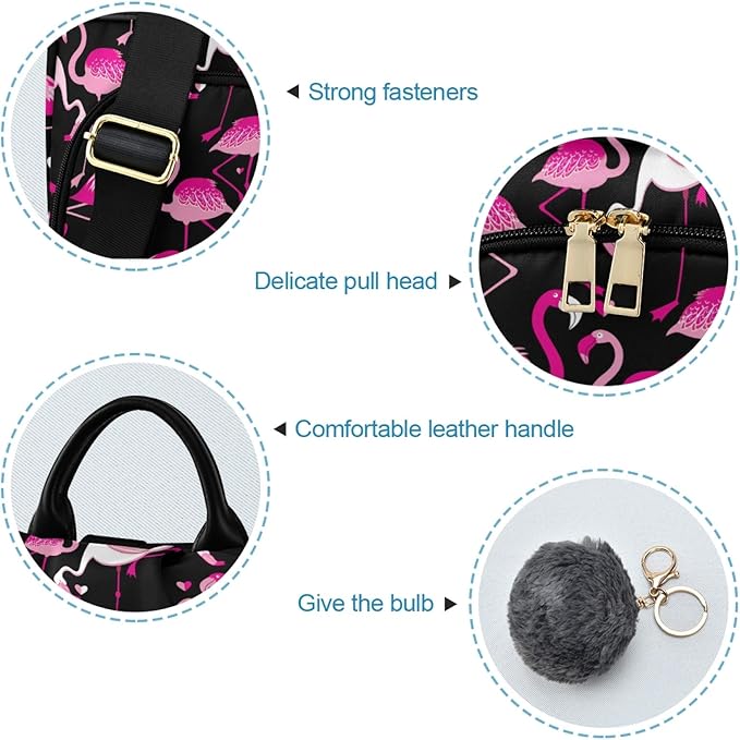 ALAZA Pink Flamingo Animal Backpack Purse for Women Anti Theft Fashion Back Pack Shoulder Bag