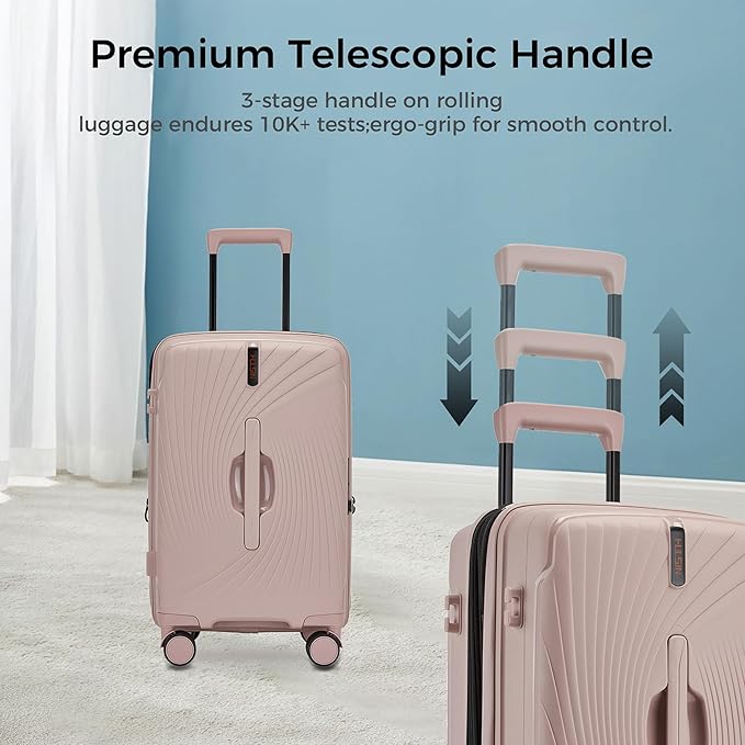 20 Inch Expandable Carry on Luggage, Hardside Lightweight Spinner Suitcase TSA Lock, 22x14x9 Airline Approved Hard Shell Expandable Travel Luggage with 20% More Capacity (Pink, 20 Inch)