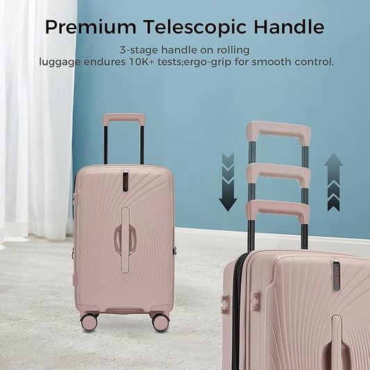 20 Inch Expandable Carry on Luggage, Hardside Lightweight Spinner Suitcase TSA Lock, 22x14x9 Airline Approved Hard Shell Expandable Travel Luggage with 20% More Capacity (Pink, 20 Inch)