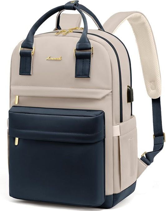 LOVEVOOK Laptop Backpack for Women 15.6 Inch Laptop Bag with USB Port, Fashion Waterproof Backpacks Teacher Nurse Stylish Travel Bags Vintage Daypacks for College Work