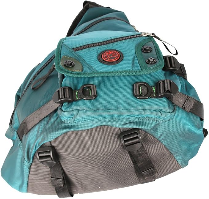 Large Sling Bag Laptop Backpack Cross Body Messenger Bag Shoulder Travel Rucksack (A-Dark Green)