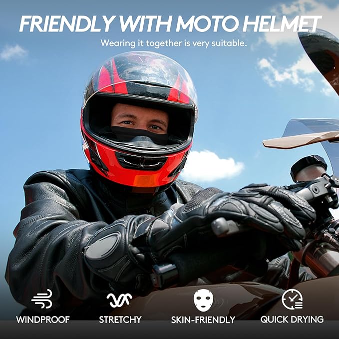 Neck Gaiter Bandana Face Mask: 6 Pack Cooling Gator Mask Ski Neck Scarf Breathable Face Cover Balaclava