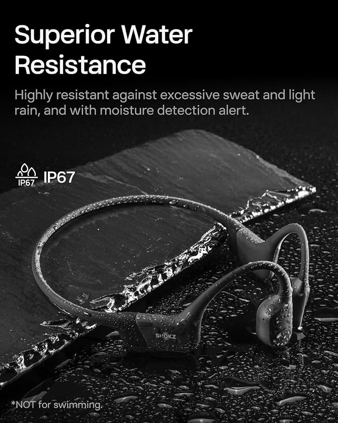 SHOKZ OpenRun Mini (AfterShokz Aeropex Mini) -Bone Conduction Open-Ear Bluetooth Sport Headphones - Waterproof Wireless Earphones for Workouts and Running - Built-in Mic, with Headband