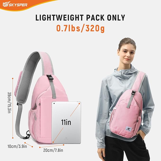 SKYSPER Sling Bag RFID Cross Body Bag Recycled Crossbody Backpack Travel Daypack
