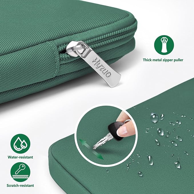 HYZUO 13 Inch Laptop Sleeve Bag Set for MacBook Air 13 M4/M3/M2/M1 2025-2018, MacBook Pro 13 M2/M1 2025-2016, iPad Pro/Air 13, XPS 13, Surface Pro, Notebook Case for 12"-13" Tablet, Jungle Green