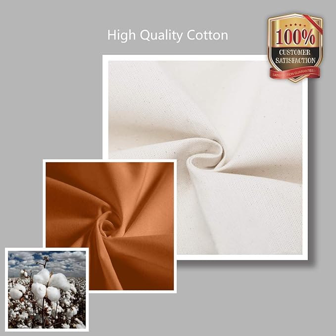 TOPDesign 6-Pack Canvas Tote Bags with an External Pocket, Reusable Grocery Shopping Bags, Top Zipper Closure, Daily Essentials (Orange/Natural)