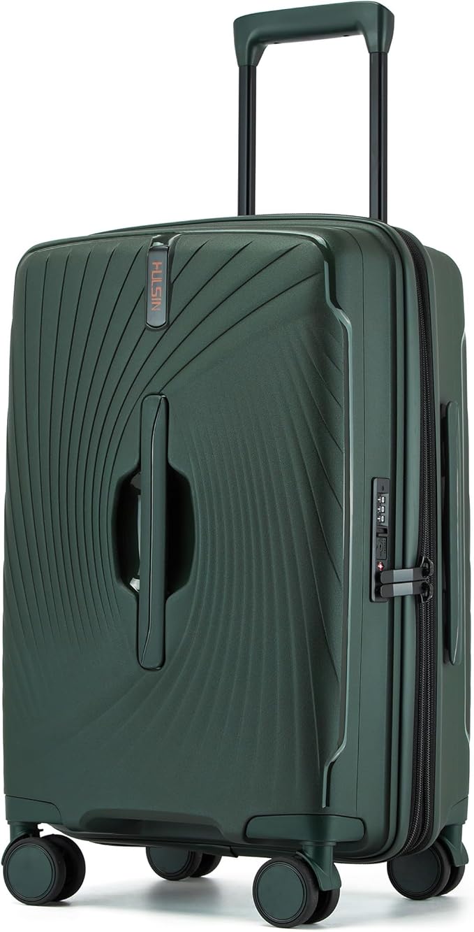 20 Inch Expandable Carry on Luggage, Hardside Lightweight Spinner Suitcase TSA Lock, 22x14x9 Airline Approved Hard Shell Expandable Travel Luggage with 20% More Capacity (Green, 20 Inch)
