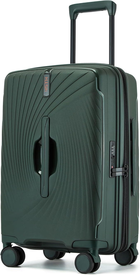 20 Inch Expandable Carry on Luggage, Hardside Lightweight Spinner Suitcase TSA Lock, 22x14x9 Airline Approved Hard Shell Expandable Travel Luggage with 20% More Capacity (Green, 20 Inch)