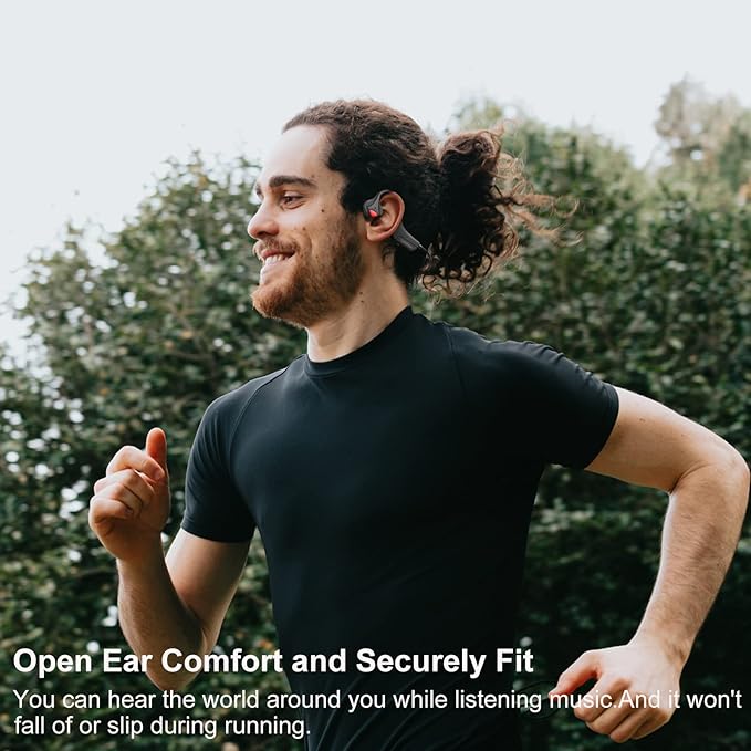 Bone Conduction Headphones Bluetooth Open Ear Headphones with mic Wireless Muitipoint Connection Waterproof Sports Headsets for Running Cycling and Workouts