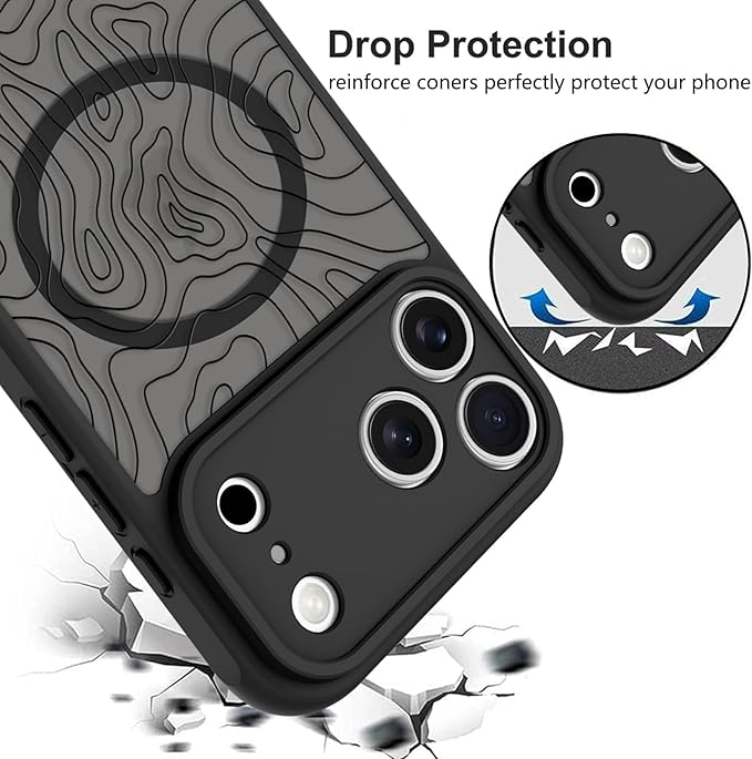 KANGHAR Case Compatible with iPhone 17 Pro Max Curly Line Pattern [Compatible with Magsafe] Cute Spiral Ripples Protective Magnetic Case for Girls Women Men 6.9"