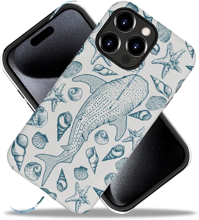 DAIZAG Case Compatible with iPhone 13 Pro Max,Fit Shockproof Cover for Women Girls,Beach Seashell Whale Ocean Aesthetic