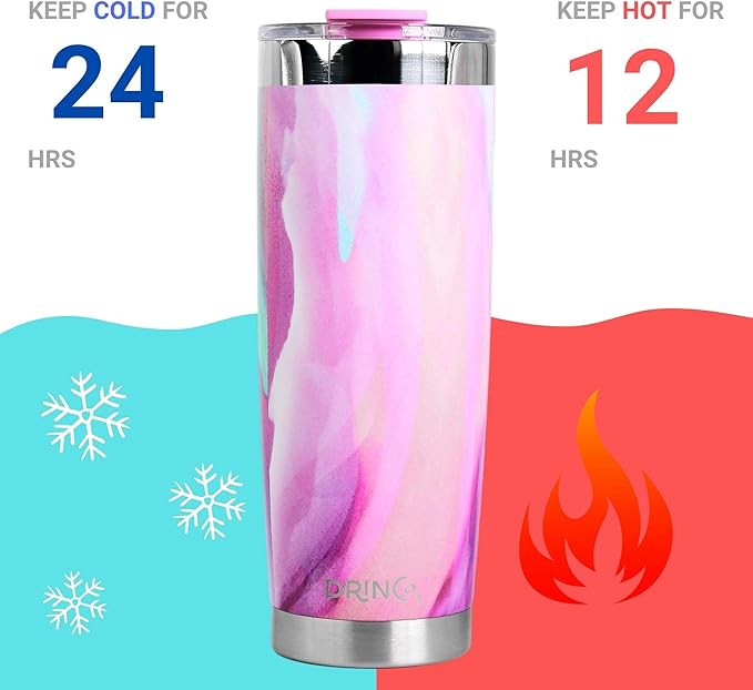 Drinco - 20 oz Stainless Steel Tumbler | Double Walled Vacuum Insulated Mug With Lid, 2 Straws, For Hot & Cold Drinks (20oz Galaxy, 20oz)
