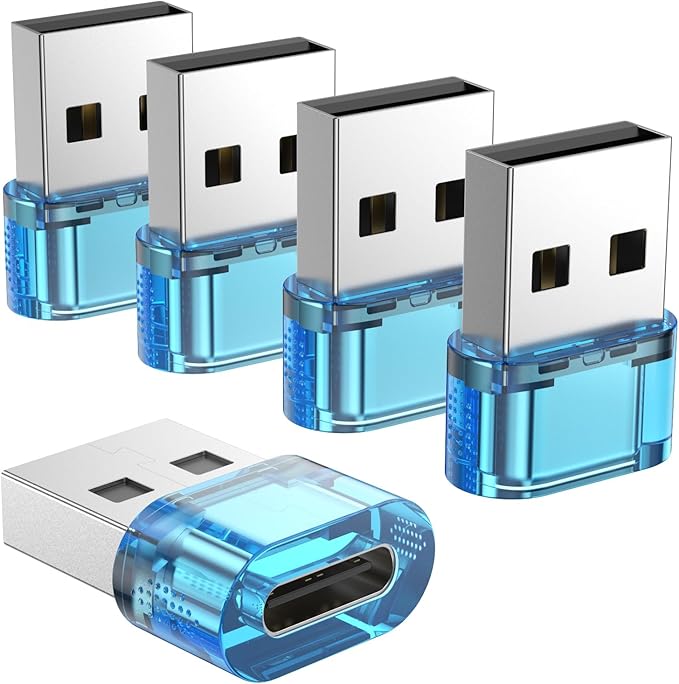 USB Male to USB C Adapter 5 Packs,USB to USB C Super Fast Charging Transfer and OTG Function, USB-A to USB-C Adapter Compatible with iPhone15 Plus Pro Max/iPad Pro Air 4 Mini 6 Almost USB Devices