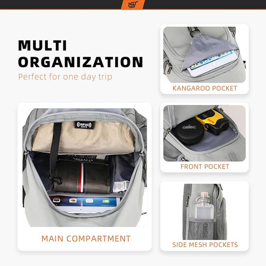 SKYSPER Sling Bag RFID Crossbody Sling Backpack Cross Body Shoulder Bag Travel Hiking Daypack for Women Men