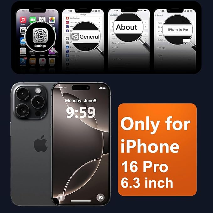 MOCCA Strong Magnetic for iPhone 16 Pro Phone Case, [Compatible with Magsafe][16FT Mil-Grade Drop Protection] Slim Thin Translucent Matte Protective Cover Case for iPhone 16 Pro Case, Deep Blue
