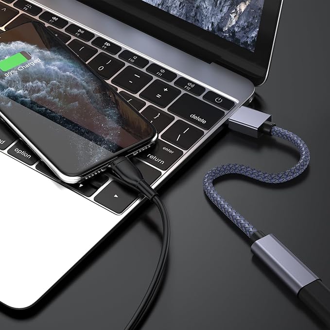 Basesailor USB 3.0 to USB C Adapter 3.3FT 2Pack,USBC Female to A Male Cable,5Gbps 3.1 Type C Charger Connector for Apple iPhone 17 16 16e 15 Pro Max,iPad Air Mini 7,Samsung Galaxy S25 S24,Z Fold Flip