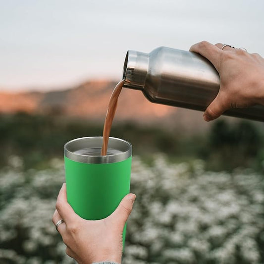 20oz Tumbler Bulk Stainless Steel Tumblers with Lid Vacuum Insulated Double Wall Travel Coffee Mug Powder Coated Tumbler Cup for Hot and Cold Drinks(Green, 12 pack)