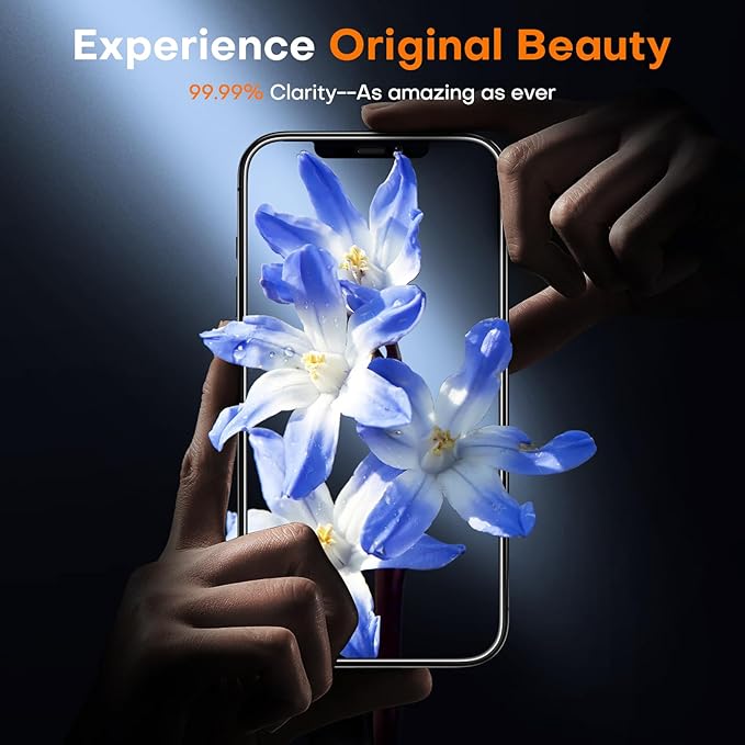 TOCOL for iPhone 12 Screen Protector 9H Hardness Military Grade Shatterproof HD Tempered Glass Full Coverage Easy Installation Case Friendly 2 Pack