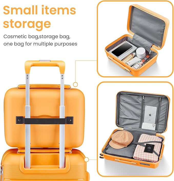 4-Piece Hardshell Luggage Set with TSA Locks, Expandable Suitcases and Silent Spinner Wheels - Vibrant Colors for Easy Identification (14/20/24/28 Inch) - Family Travel Suitcase Sets