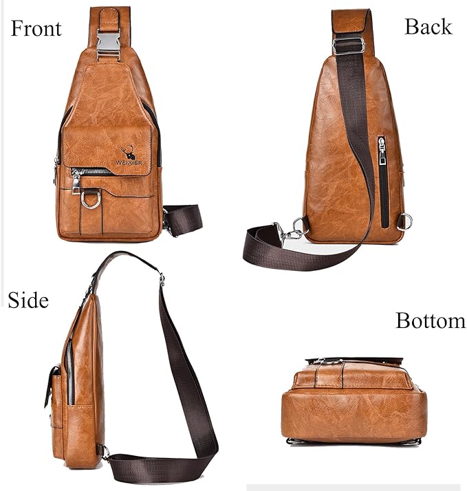 Sling Bag for Men Crossbody Chest Bag Over the Shoulder Purse Casual Sling Backpack for Travel Hiking Cycling