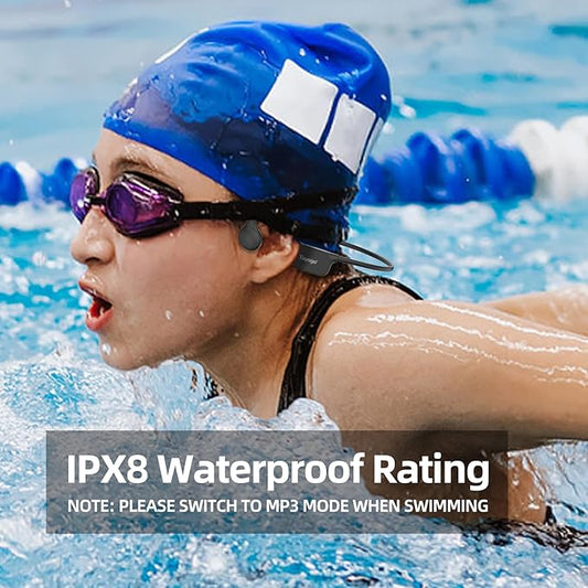 Tayogo Swimming Headphones, IPX68 Waterproof Bone Conduction Headphone Bluetooth 5.4, Open Ear Headset,32G of MP3 Player, Running, Cycling, Earbuds Underwater