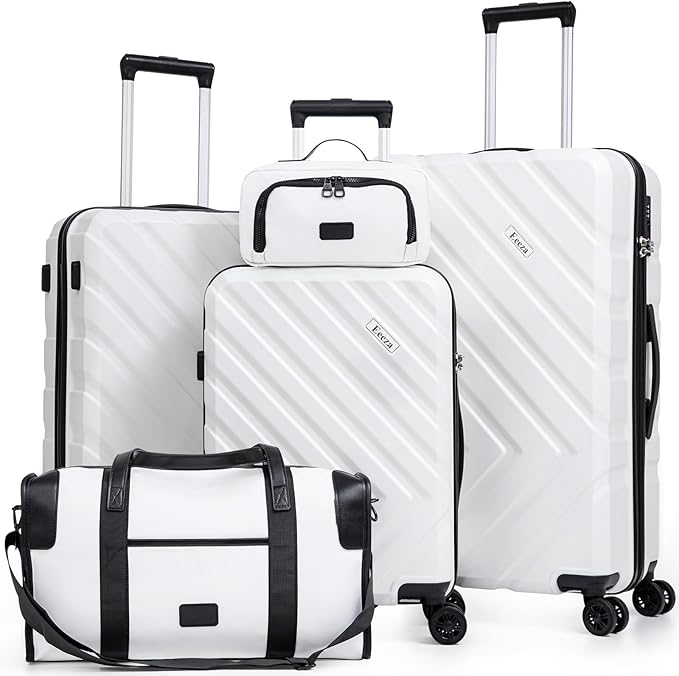 Luggage Sets 5 Piece, Suitcases with Wheels, ABS Hard Case Luggage with TSA Lock Spinner Wheels, Carry On Luggage Set(5 Piece Sets (20"/24"/28"/DB/TB))