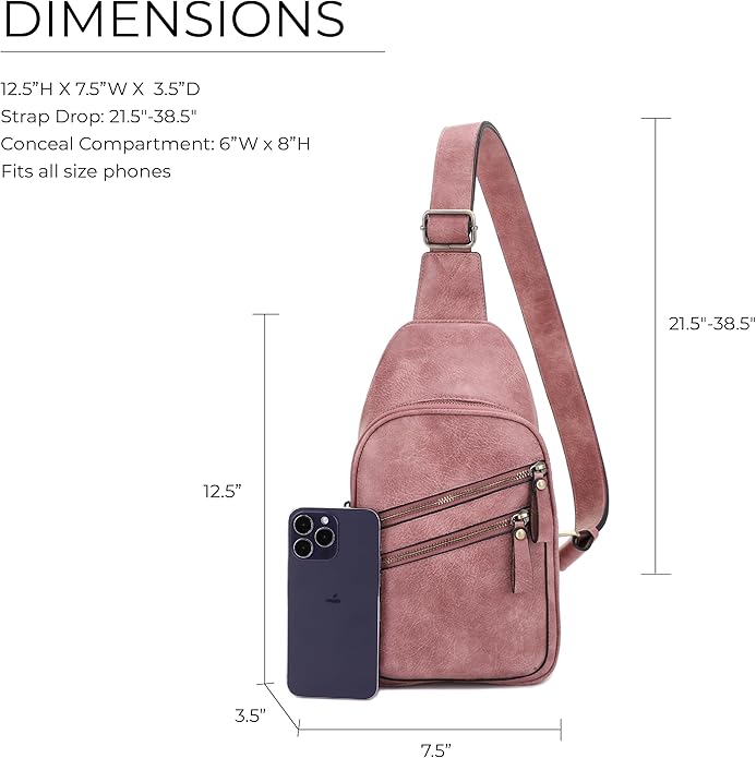 JESSIE & JAMES Jeannie Unisex Multi-Pocket Concealed Carry Sling Bag Crossbody Backpack Purse