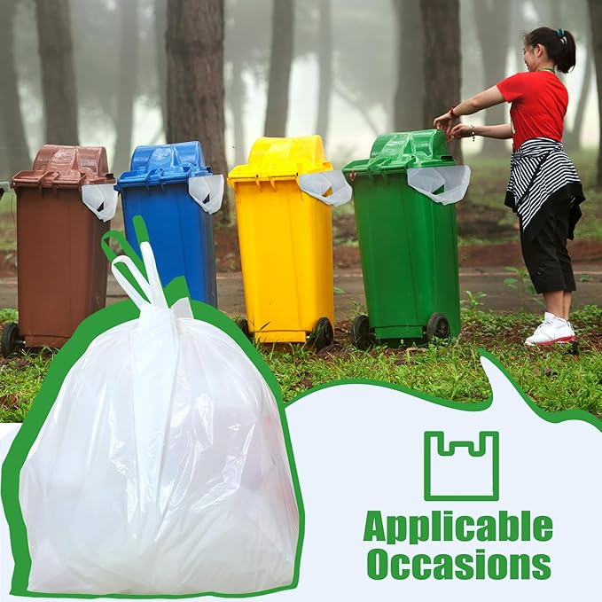 Kisston 400 Count Jumbo Size Plastic T Shirt Bags with Handles, 35 Mic, XX Large Plain Plastic T Shirt Grocery Bags, Thick and Heavy Duty (White,32" x 19")