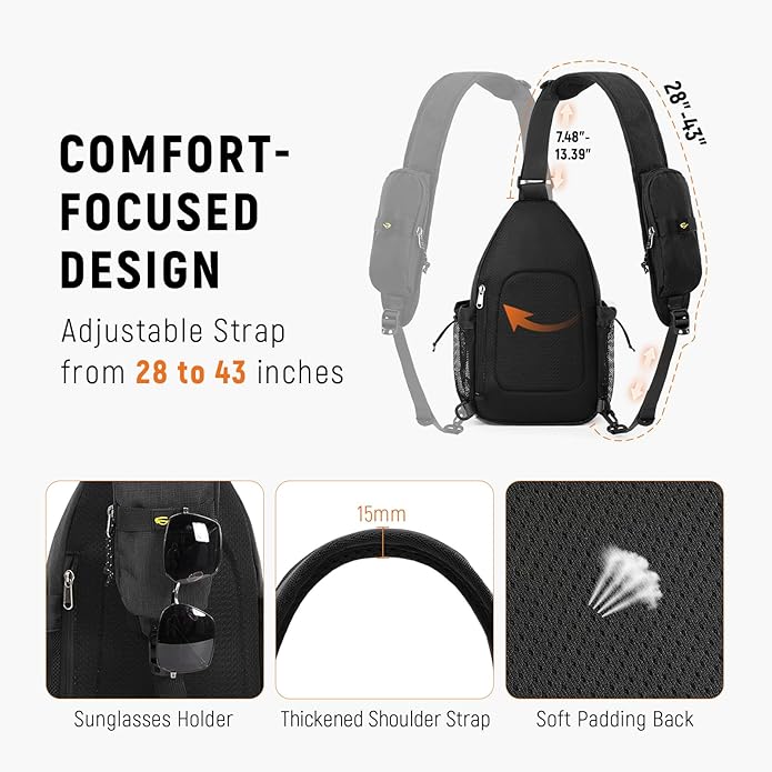 SKYSPER Sling Bag Anti-Theft Crossbody Bag RFID Travel Cross Body Shoulder Sling Backpack