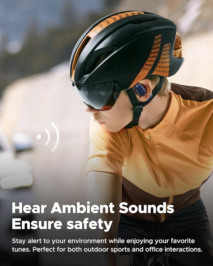 Power1 Open-Ear Headphones, Bluetooth 5.3 Wireless Earbuds with Earhook for Long-Lasting Comfort, Premium Sound with 16.2mm Driver, Dul Mic Clear Calls, 47H Playtime, Sweatproof for Workouts