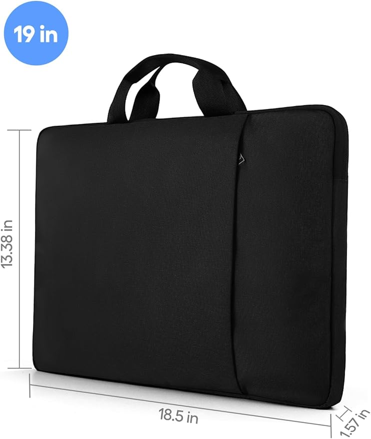 EVICIV Laptop Sleeve Case 19 inch, 360° Protective Handbags Portable Computer Cover Bag with Pocket Zipper for 17-19 inch Monitor Laptop HP Dell Lenovo Surface Notebook PC Books (Black)