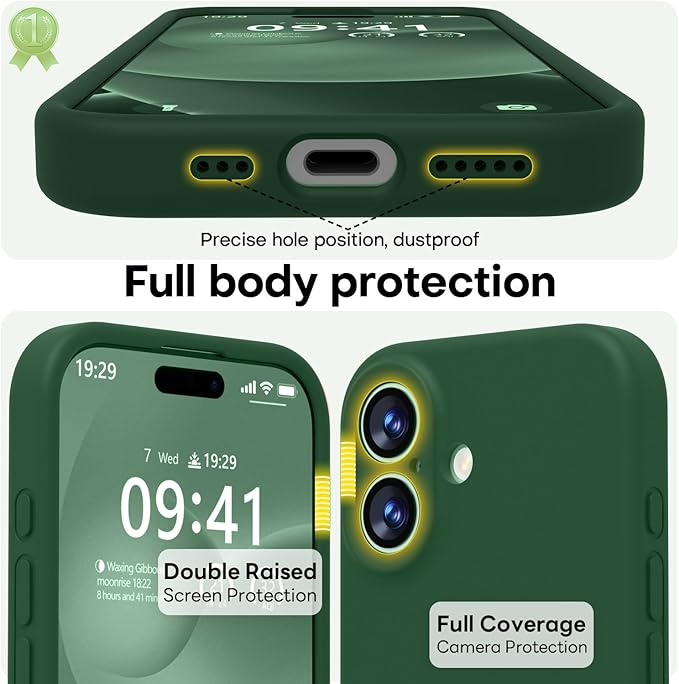 LOVE 3000 Designed for iPhone 17 Case, Premium Silicone [Compatible with Magsafe][Soft Anti-Scratch Microfiber Lining] Shockproof Protective Phone Case for Men Women 6.3", Green