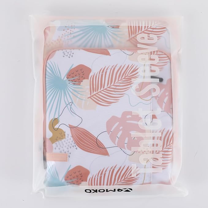 MoKo Laptop Sleeve Bag for 13.3-14 Inch, Notebook Carrying Case with Pocket Fits New MacBook Pro M3/M2 14" /13" M2/M1 Pro/M1 Max 14.2 2023-2021/Air 13.6" M2 2022, Surface Pro 9/8 13", Tropical Leaf