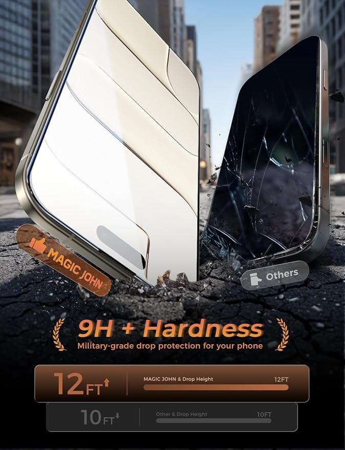 MAGIC JOHN 3rd Gen Upgraded for iPhone Air Screen Protector 6.5 Inch,HD Clear,Shatterproof Tempered Film,Auto Dust-Elimination,Bubble Free,Easy Installation,2 Pack