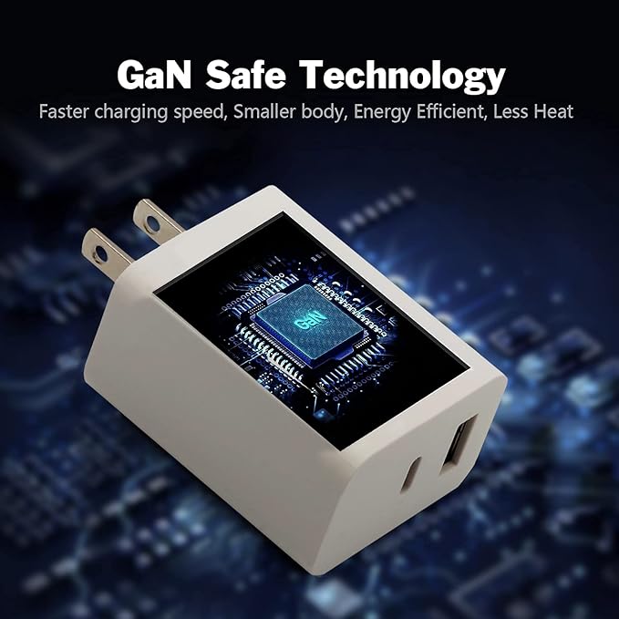 Dual USB C 33W Fast Wall Charger Mini Block QC3.0 Compatible with iPhone iPad Samsung Pixel and More