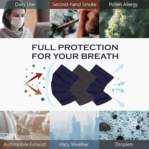 CSD Colo 30 Pcs Navy Blue Disposable Face Masks, 3 Ply Adult Mask with Elastic Ear Loop, Nose Bridge Clip, Breathable Comfortable Mask Great for Indoor, Outdoors Use (Dark Denim)