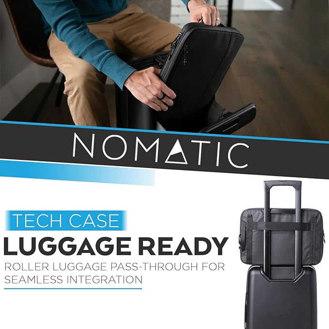 NOMATIC Tech Case: Laptop Protective Case for MacBook Air, iPad Pro, Chromebook Notebook Computer and Chargers, Water Resistance Laptop Computer Bag