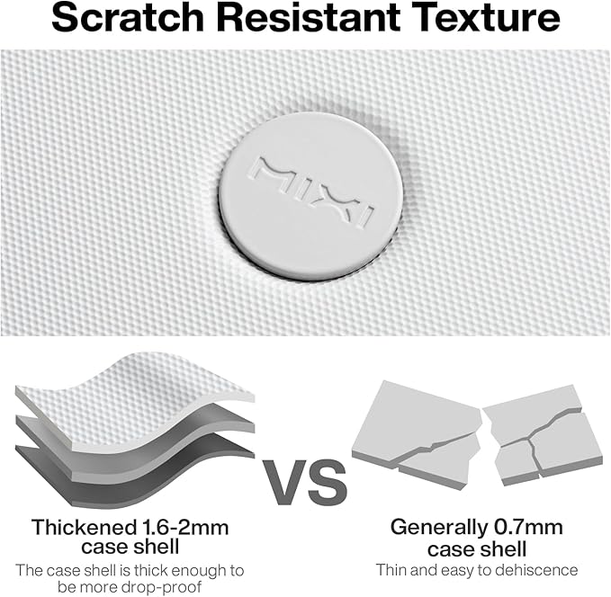 mixi Upgrade Carry on Luggage Suitcases with Spinner Wheels, Hardside Rolling Suitcase PC with TSA Lock Lightweight Travel Case 20in Carry-On, Fine Grid Smoke White