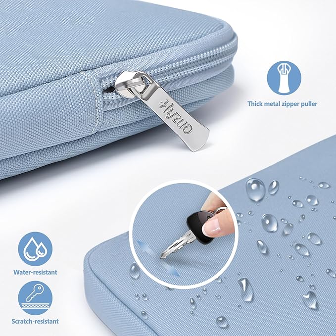 HYZUO 15-16 Inch Laptop Sleeve Bag Set for MacBook Pro 16 M4/M3/M2/M1 Pro/Max, 15" Surface Book, Notebook Case for 15" 15.6" HP Dell Lenovo ThinkBook Asus Acer Samsung Huawei, Pale Blue