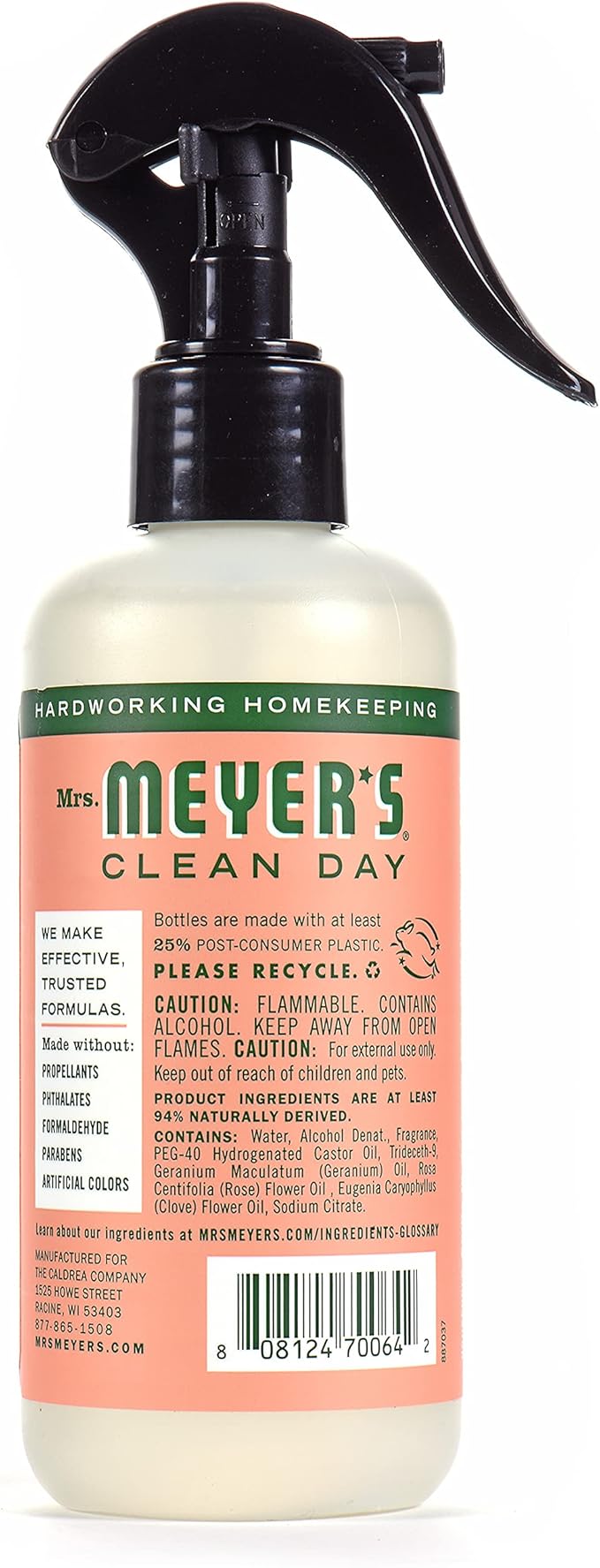 Mrs. Meyer's Clean Day Room Freshener Spray Bottle, Geranium Scent, 8 Fl oz (Pack of 1)