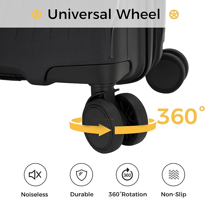 20 Inch Expandable Carry on Luggage, Hardside Lightweight Spinner Suitcase TSA Lock, 22x14x9 Airline Approved Hard Shell Expandable Travel Luggage with 20% More Capacity (Black, 20 Inch)