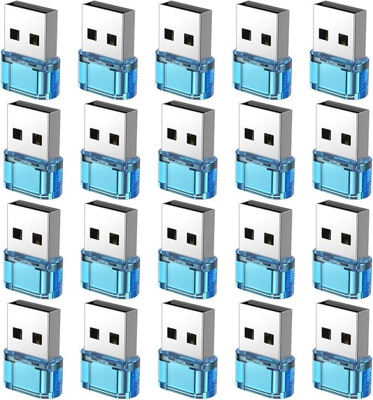 20Packs USB C to USB Male Adapter,USB to USB C Super Fast Charging Transfer and OTG Function, USB-A to USB-C Adapter Compatible with iPhone15 Plus Pro Max/iPad Pro Air 4 Mini 6 Almost USB Devices