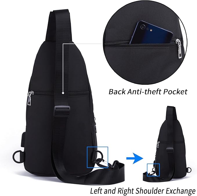 Seoky Rop Small Sling Bag Crossbody for Men Women One Strap Shoulder Cross Body Bag Sling Backpack for Travel