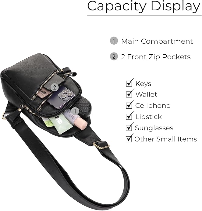 JESSIE & JAMES Jeannie Unisex Multi-Pocket Concealed Carry Sling Bag Crossbody Backpack Purse