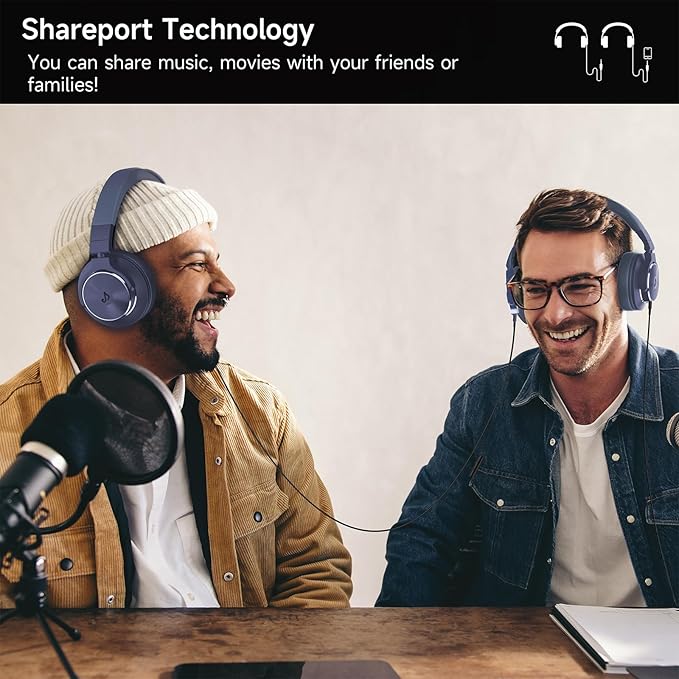 Wired Over Ear Headphones, Studio Monitor & Mixing DJ Headphones with 50mm Neodymium Drivers and 1/4 to 3.5mm Jack for Guitar AMP Podcast Piano Keyboard (Dark Blue)