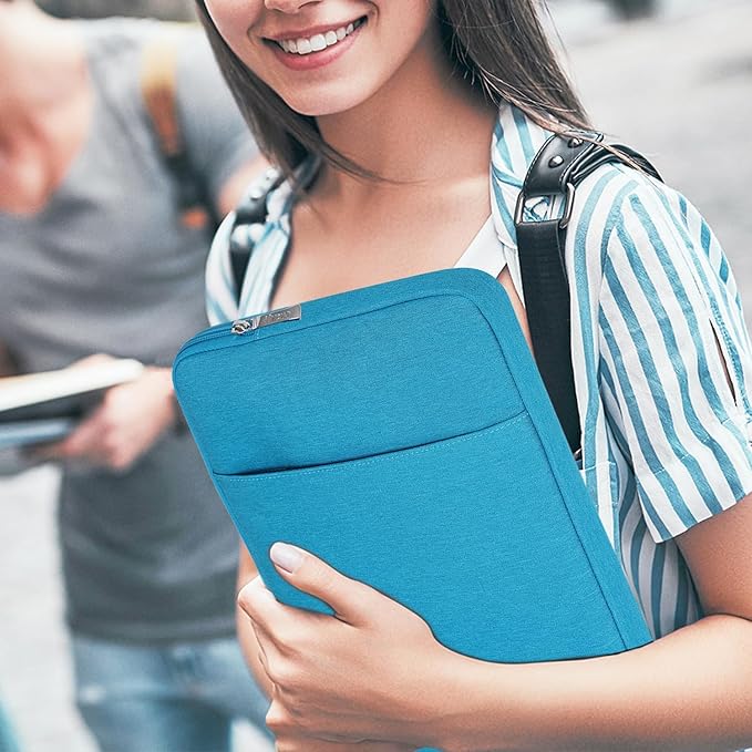 HYZUO 13.3-14 Inch Laptop Sleeve Bag Set for MacBook Pro 14 M4/M3/M2/M1, MacBook Air/Pro 13.3, 13.5"/13.8" Surface Book/Laptop, Notebook Case for 13.3" HP Dell Lenovo Asus Acer, Lake Blue