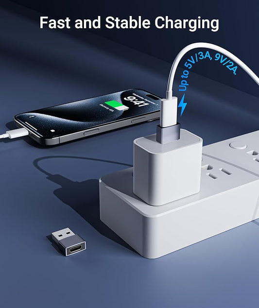 Syntech USB C Female to USB Male Adapter Pack of 3 [Travel Must Haves, Aluminum] USB C to USB Adapter, Type C Charger Cable Power Converter Compatible with iPhone 15 Apple Watch AirPods CarPlay, etc.