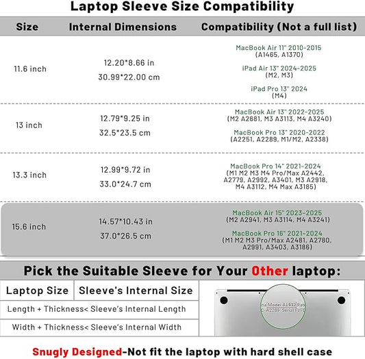 Allinside 15-16 inch Laptop Sleeve Case Compatible with MacBook Air 15 2023-2025/MacBook Pro 16 2021-2024, Waterproof PU Leather Laptop Sleeve Bag Protective Vertical Case Cover, Gray