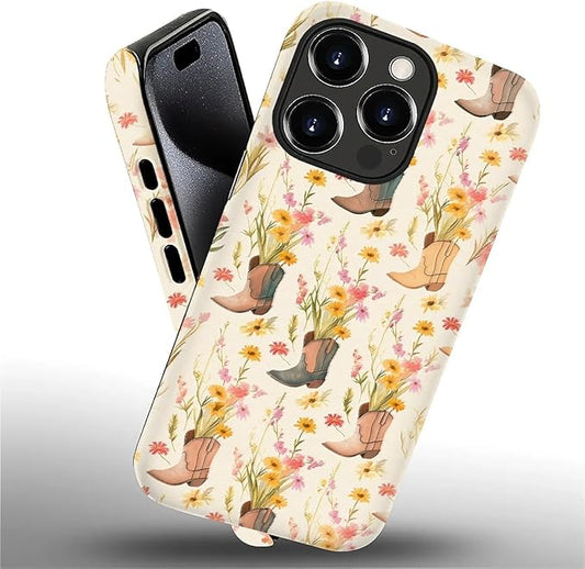 Case for iPhone 16 Pro Max,Western Cowgirl for Woman Men Full Body Protective Cover Shockproof 2 in 1 Silicone + Hard PC Case for iPhone 16 Pro Max